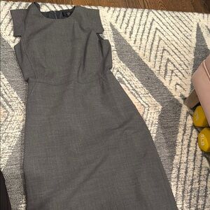 J. Crew Gray Sheath Midi Dress Crew Neck Short Sleeve
